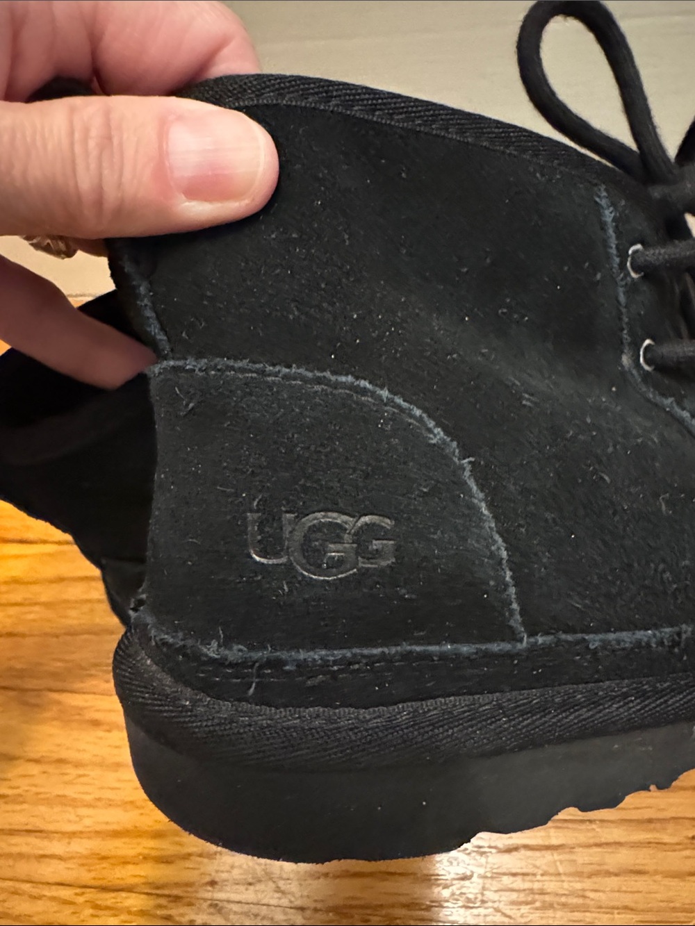 UGG Black Suede Fleece Lined Women's Chukka Ankle Booties - Picture 5 of 9